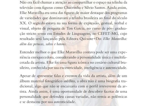 Lançamento do Livro: "Elke Maravilha" por Ton Garcia