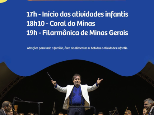 Concerto: Minas na Praça - Orquestra Filarmônica de Minas Gerais, Coral do Minas, atividades infantis