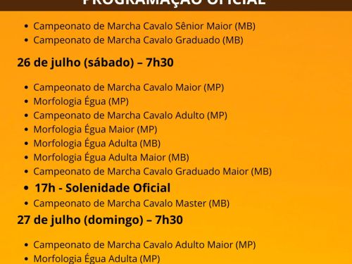 42ª Exposição Nacional do Cavalo Mangalarga Marchador 2025