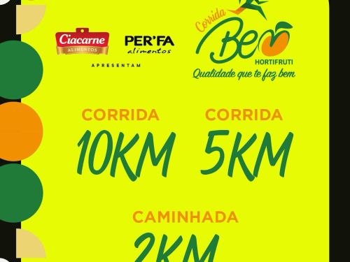 Imagem verde com os Km's da corrida 