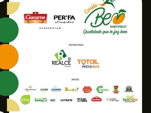 Imagem com os patrocínios da corrida 