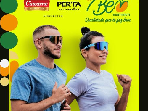 Imagem com duas pessoas correndo com óculos no rosto