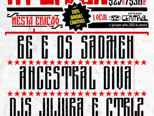 Flyer do show Ancestral Diva e Bê e Os Sadmen