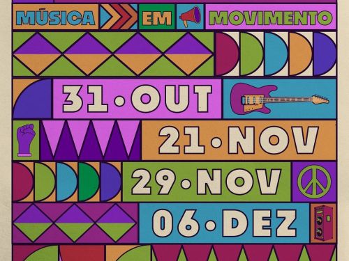 Imagem ilustrativa de um cartaz de divulgação do Festival Chacoalha, que acontecerá em 31 de outubro de 2025, na Autêntica. O cartaz tem cores vibrantes, ícones gráficos e estilo retrô.