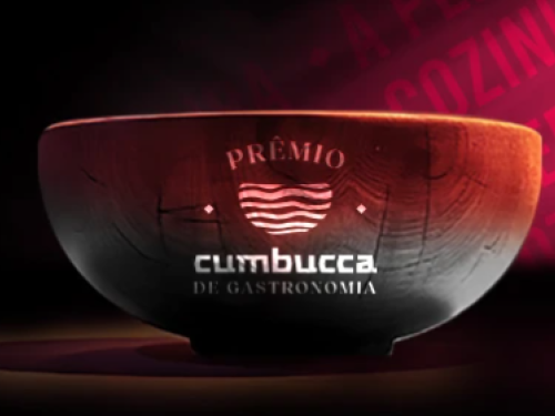 3º Prêmio Cumbucca de Gastronomia: Poster de Divulgação com foto de uma cumbuca de madeira