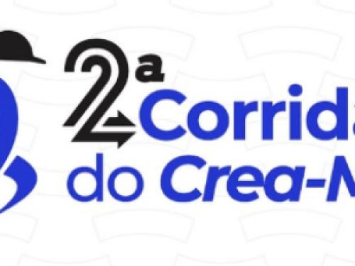 Fundo branco com texto em preto e azul: 2ª Corrida do Crea-MG
