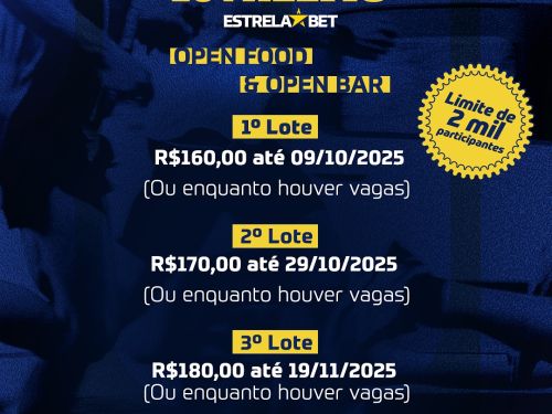 Imagem azul escura, informando os valores e datas de cada lote 