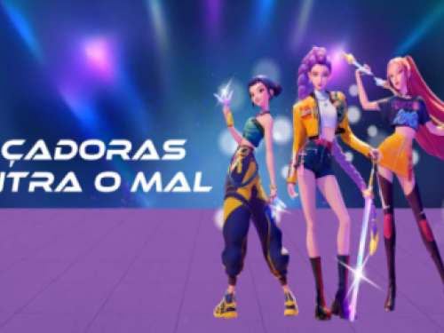 Imagem ilustrativa 2d de três meninas k-pop