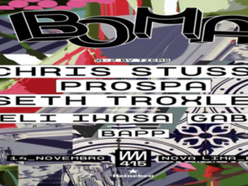 Imagem ilustrativa com informações da line up da festa 