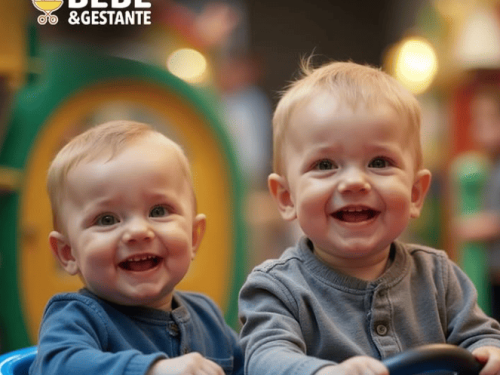Pôster do evento com foto de dois bebês sorrindo
