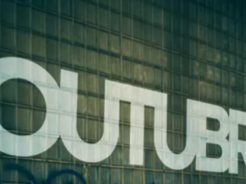 Imagem ilustrativa de um fundo de parade escrito outubro em branco 