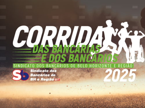 Imagem com o nome da corrida, data e o desenho de algumas pessoas correndo