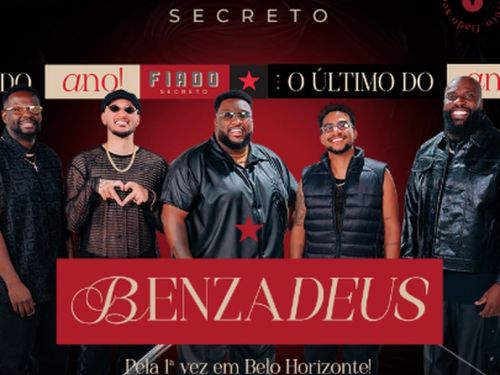 Fiado Secreto - "O último do Ano!": Poster de Divulgação com foto de cinco homens 