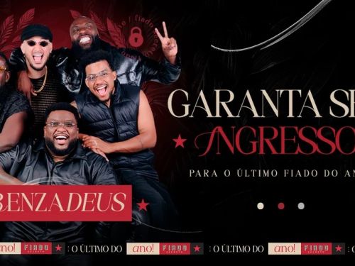 Fiado Secreto - "O último do Ano!": Poster de Divulgação com foto de cinco homens 