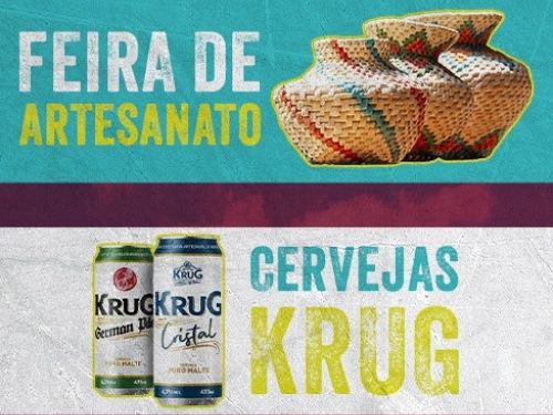 Planeta Rock Beagá: Poster de Divulgação com fotos de artesanato, latas de cerveja, pizza e garrafa de vinho tinto