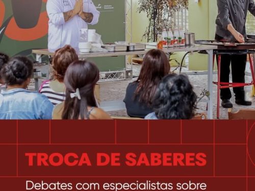 Fartura Lagoinha: Poster Divulgação com fotografia de um chef ensinando várias pessoas centadas, enquanto outro cozinheiro demonstra a preparação prática