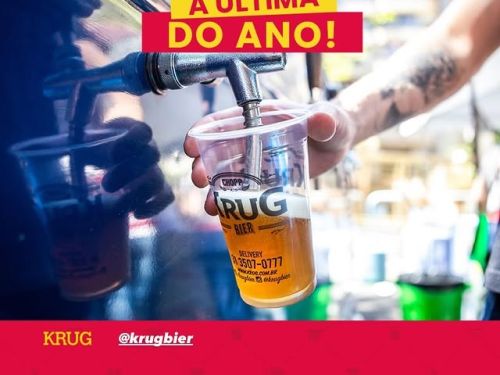 Feirinha Aproxima "A última do ano" - Poster com fotografia de um copo de chopp