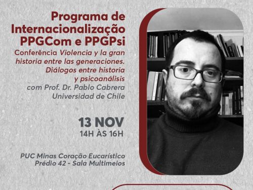 uma foto do palestrante e informações sobre o evento no fly 