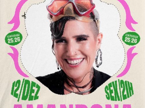 Ilustração de divulgação com foto da atração: Amandona.