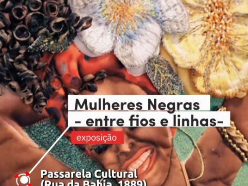 a pintura de uma mulher negra com flores no cabelo e brincos grandes 