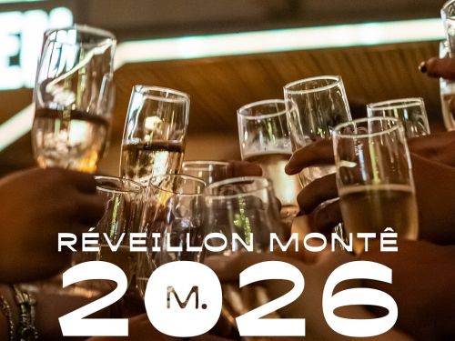 Imagem de varias pessoas brindando, com o nome do evento em destaque