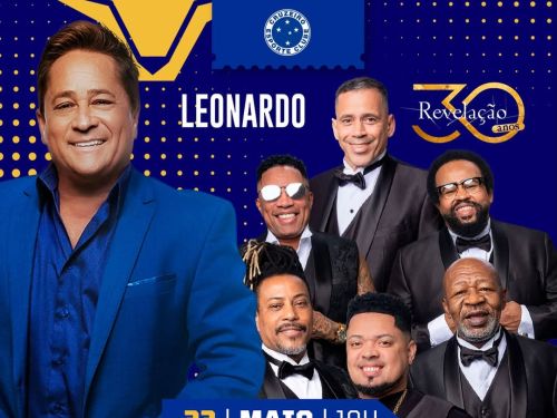 Imagem de fundo da cor azul, um desenho de uma raposa ao lado com 7 homens vestido socialmente