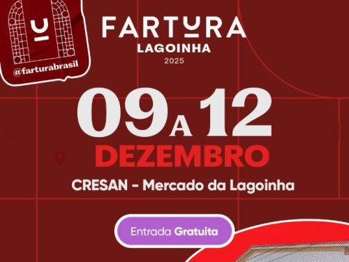 Fartura Lagoinha: Poster Divulgação informando data (09 a 12 de dezembro) e local do evento (CRESAN - Mercado da Lagoinha)