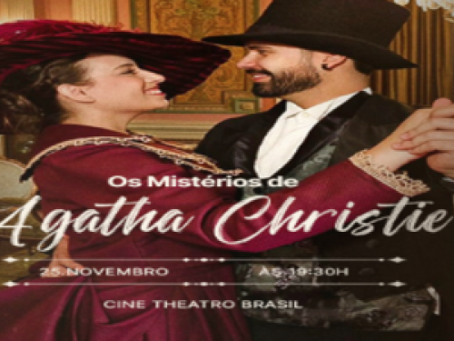 Imagem do cartaz Espetáculo: Os Mistérios de Agatha Christie, um casal dançando 