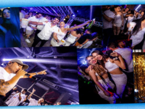 Imagem de pessoas dançando todas de branco 