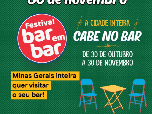 Poster Festival Bar em Bar: Informando prorrogação do evento até 30 de novembro