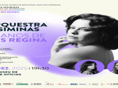 Cartaz de exibição do Concerto: “Música no Museu” com tributo a Elis Regina