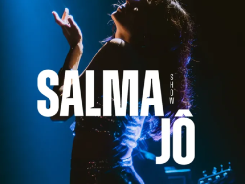 Cartaz oficial com fotografia de jogo de luzes azuis no escuro com a cantora Salma Jo ao centro