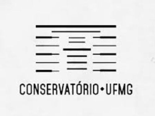 Logotipo do Conservatório da UFMG, formado por linhas pretas horizontais como uma pauta musical.