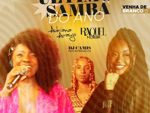 Flyer de divulgação com imagem das artistas, texto informa o evento.