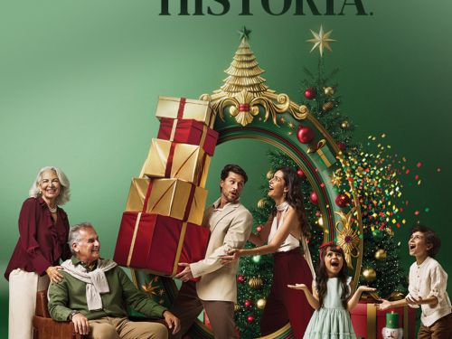 foto promocional de natal compras e família 