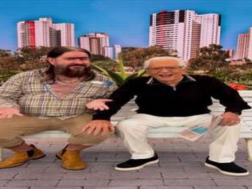 Imagem de Cleber Rosa ao lado de Carlos Alberto de Nóbrega em A praça é nossa 