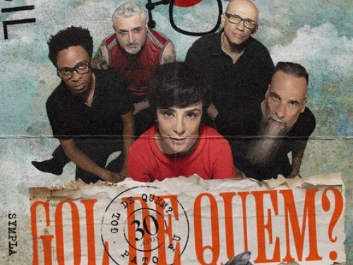 Flyer de divulgação com imagem da banda Pato Fu