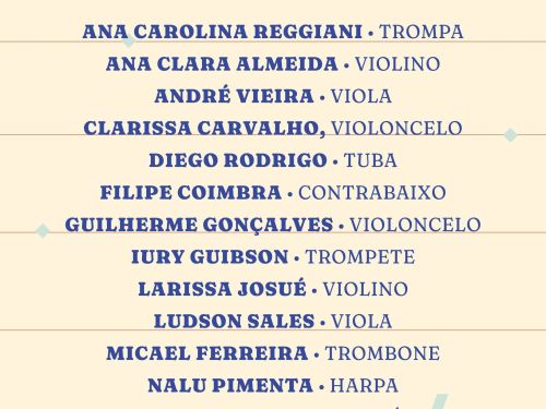 Flyer com nome dos alunos participantes