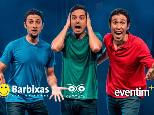 Imagem de tres homens, um de azul, outro de verde e outro de vermelho.