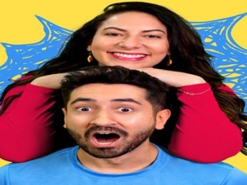 Imagen de uma mulher vestida de vermelho e um homem vestido de azul 