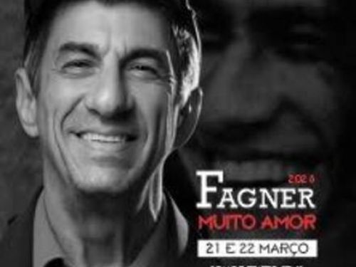Cartaz oficial de divulgação do evento, com imagem do artista Fagner ao fundo