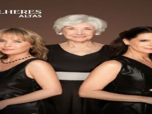 Imagem das três atrizes posando 