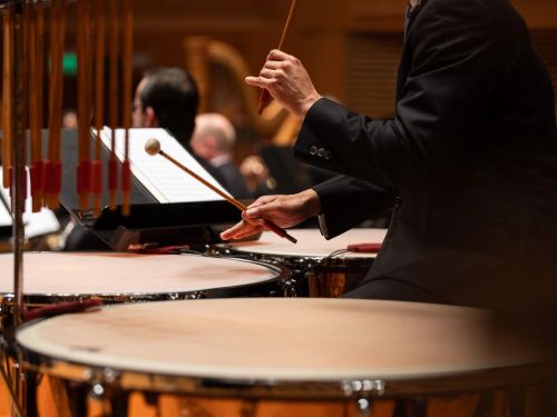 Foto de instrumentistas tocando na orquestra