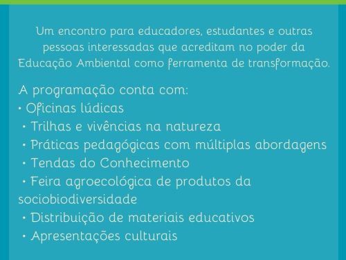 Programação oficial do evento 1º Festival de Educação Ambiental