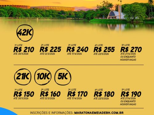 fundo amarelo com foto da lago da pampulha na parte superior mais os valores dos lotes 