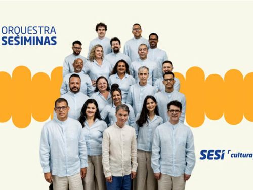 Foto dos vinte participantes da orquestra sesiminas 