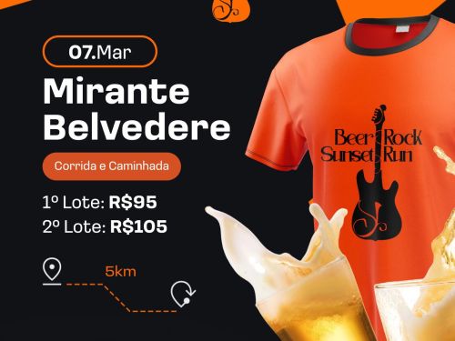 Foto de capa da corrida contendo informações da data, local, horario juntamente com a imagem oficial da blusa