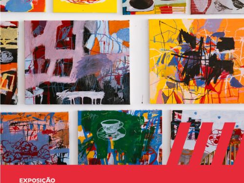 Foto de algumas obras da exposição telúricas 