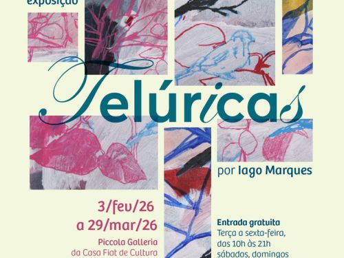 flyer convidativo da exposição contendo data, horario, titulo da exposição, nome do autor e espaço sediado 