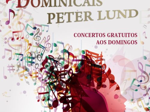 Foto de capa convidativa para os Concertos Dominicais Peter Lund, contendo data, local e horário do evento 